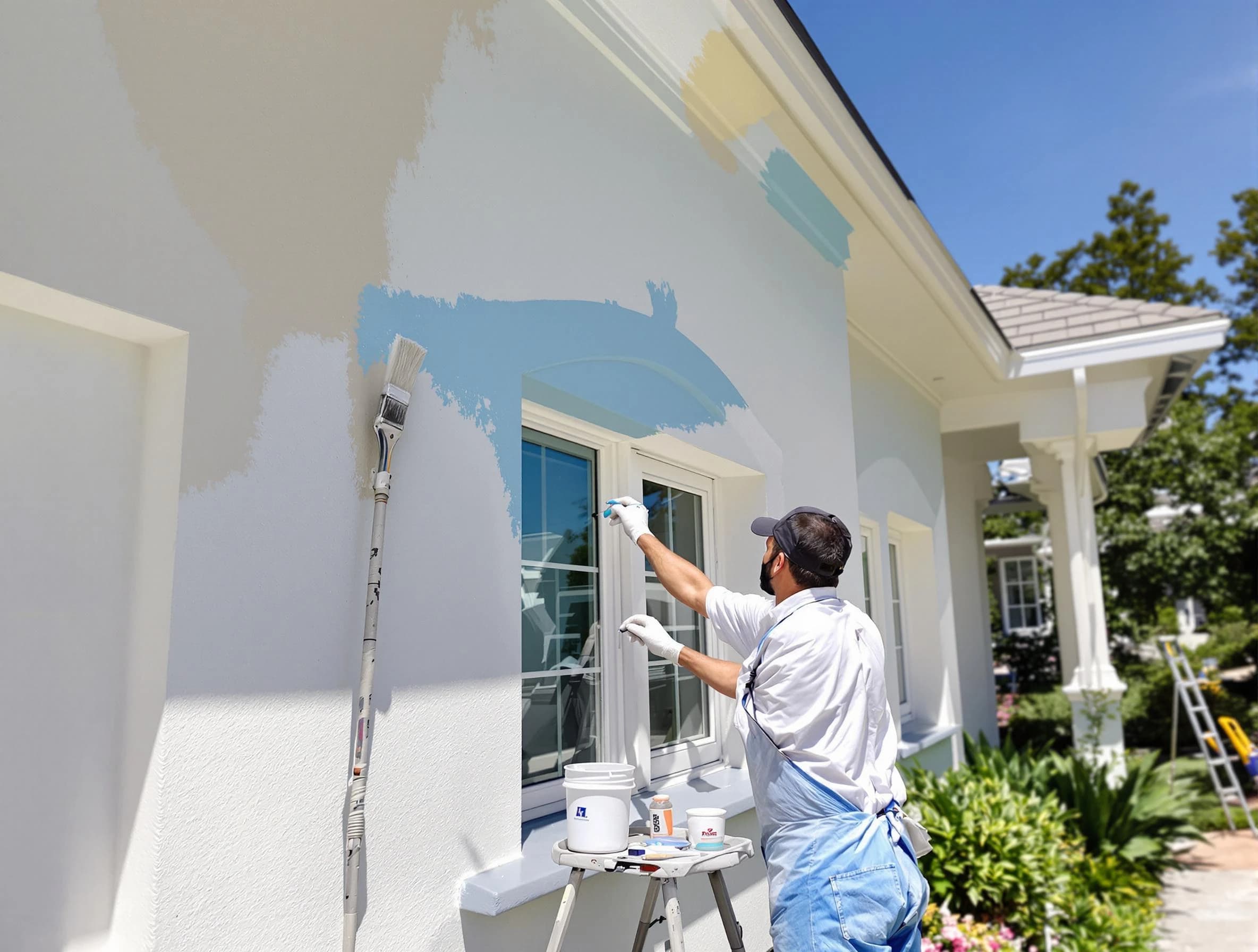 Florence House Painters professional painting the exterior of a house in Florence, AZ