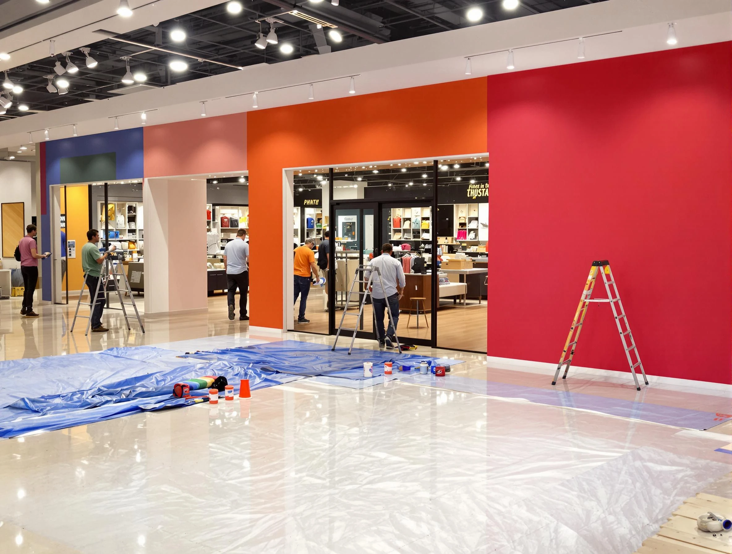 Florence House Painters painting a commercial interior in Florence, AZ