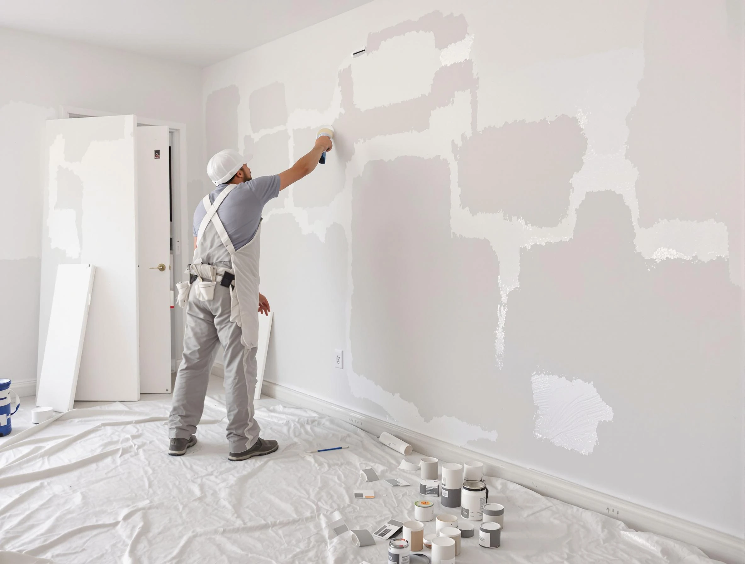 Before and after drywall repair by Florence House Painters in Florence
